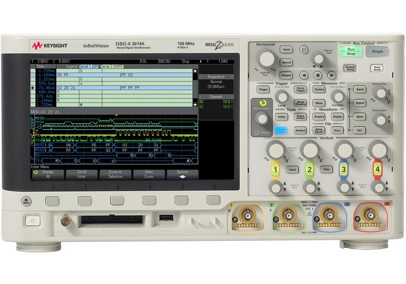Keysight InfiniiVision DSOX3000A 2-/4-channel oscilloscope up to 1GHz