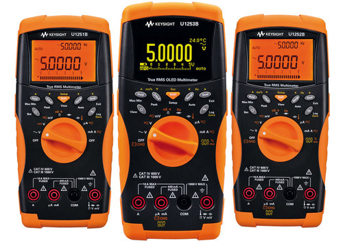 Keysight U1251/2/3B reliable handheld multimeters, model with OLED