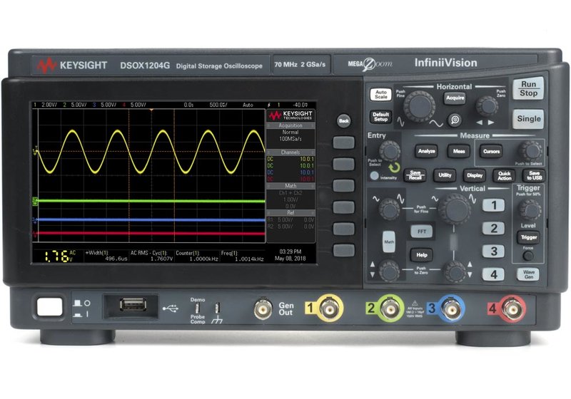 Keysight InfiniiVision DSOX1204A/G 4-channel oscilloscope, 70/200MHz, 2 GS/s