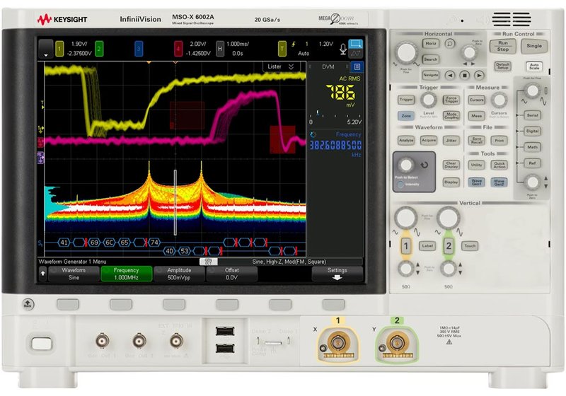 Keysight InfiniiVision MSOX6002A 2-channel MS oscilloscopes up to 6GHz, 20GS/s