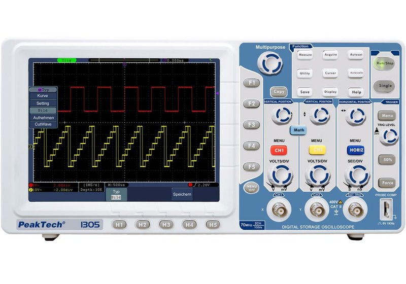 PeakTech P1305 - 70 MHz/2-Channel, 1 GSa/s, Digital Oscilloscope