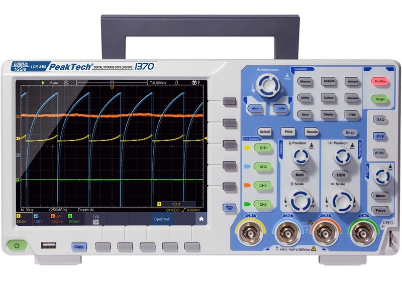 PeakTech P134x, P137x series oscilloscopes, 4-ch., up to 100MHz