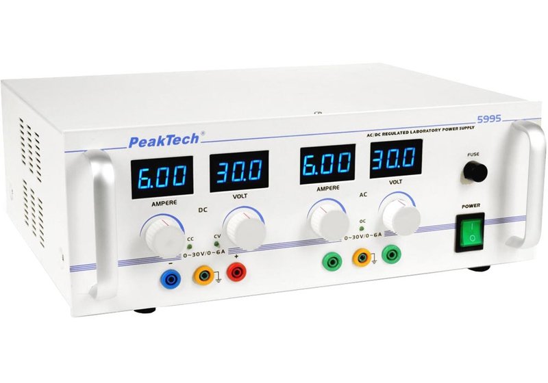 PeakTech P5995 AC/DC Laboratory Power Supply, 180W/180VA