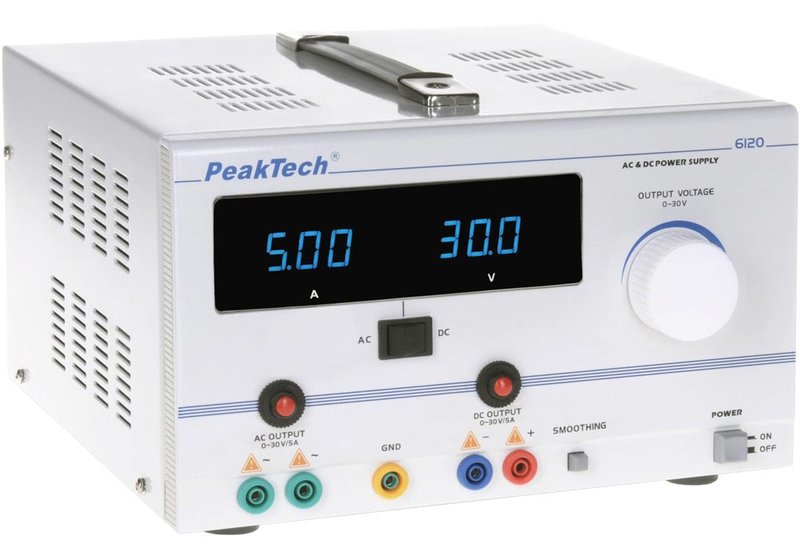 PeakTech P6120 AC/DC laboratory power supply, 150W, 30V/5A